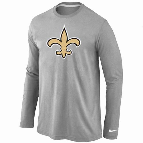 Nike New Orleans Saints Team Logo Long Sleeve NFL T-Shirt - Grey